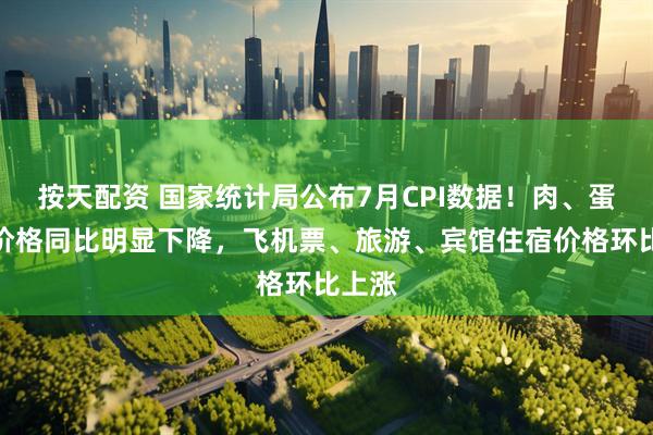 按天配资 国家统计局公布7月CPI数据！肉、蛋、菜价格同比明显下降，飞机票、旅游、宾馆住宿价格环比上涨